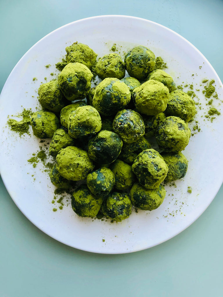 Spirulina, Coconut, Hemp and Matcha Bliss Balls