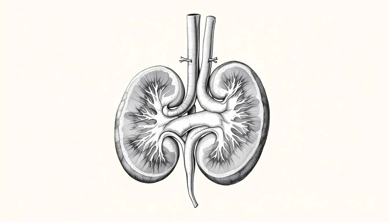 An illustration of the kidneys filtering blood, central to spirulina and kidney health